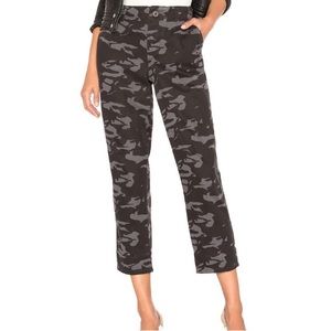 Monrow Two Tone Camo High Waisted Military Pant in Vintage Black